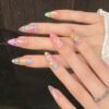 Fun Colorful Smiley Face Gradient Press - On Nails