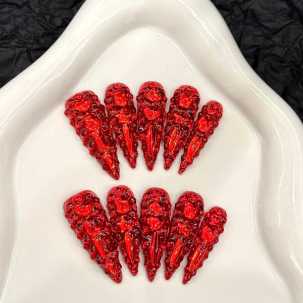 Striking All - Red Sparkling Press - On Nails