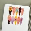 Gorgeous Colorful Flower 3D Press - On Nails