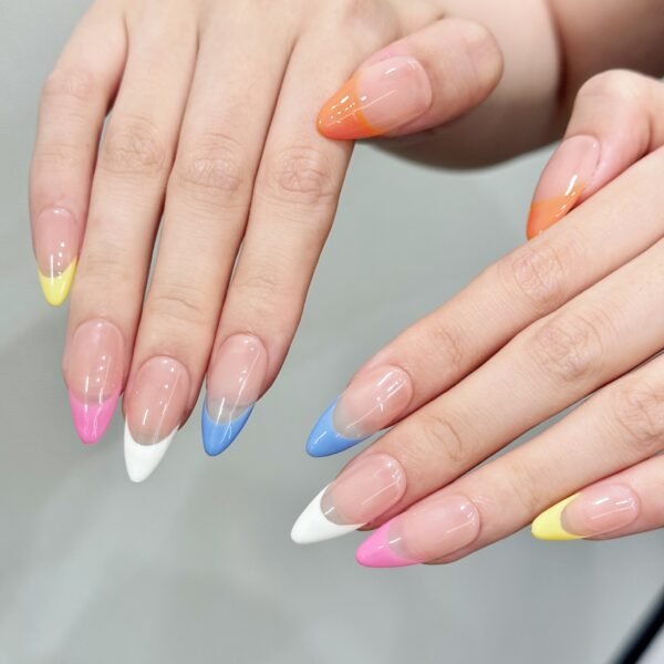 Vibrant Color - Block French - Style Press - On Nails