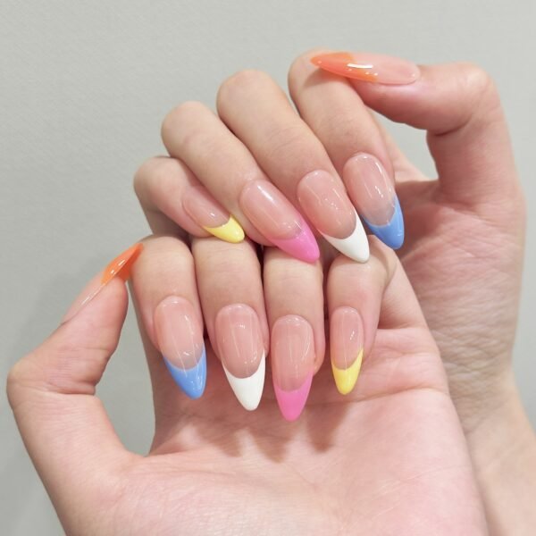 Vibrant Color - Block French - Style Press - On Nails