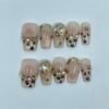 Glamorous Leopard Print Gold - Accented Press - On Nails