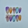 Elegant Seaside Gradient Shell Starfish Press - On Nails