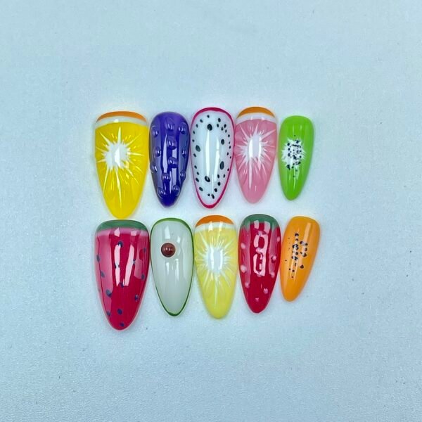 Vibrant Fruit - Inspired Colorful Press - On Nails